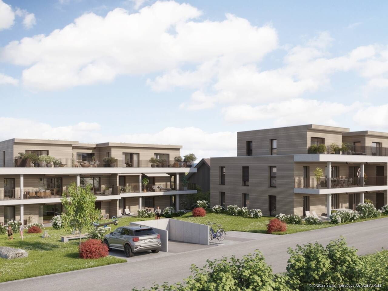 Oberzelgli by Krewo - Die versetzten Gebäude schaffen Freiraum