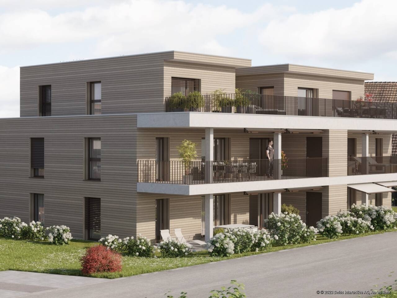 Oberzelgli by Krewo - Sichtbetonelemente ergänzen die Holzfassaden