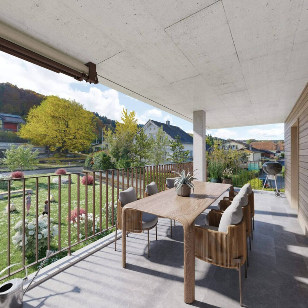Überdeckten Terrassen auf einer Fläche von bis zu 39m2