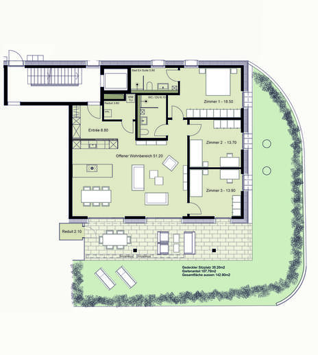 Grundriss Whg A1 - 1:100