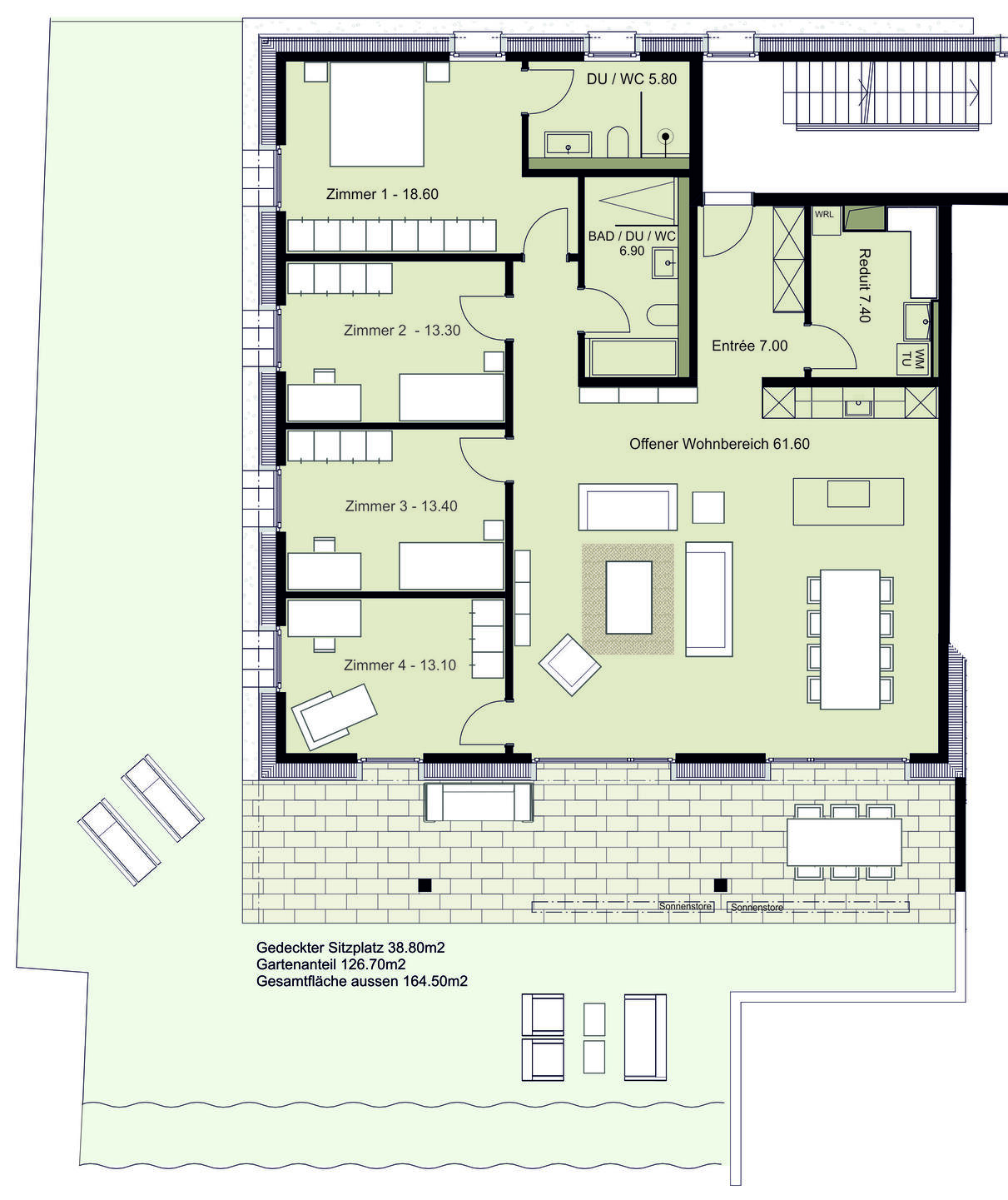 Grundriss Gartenwohnung B2