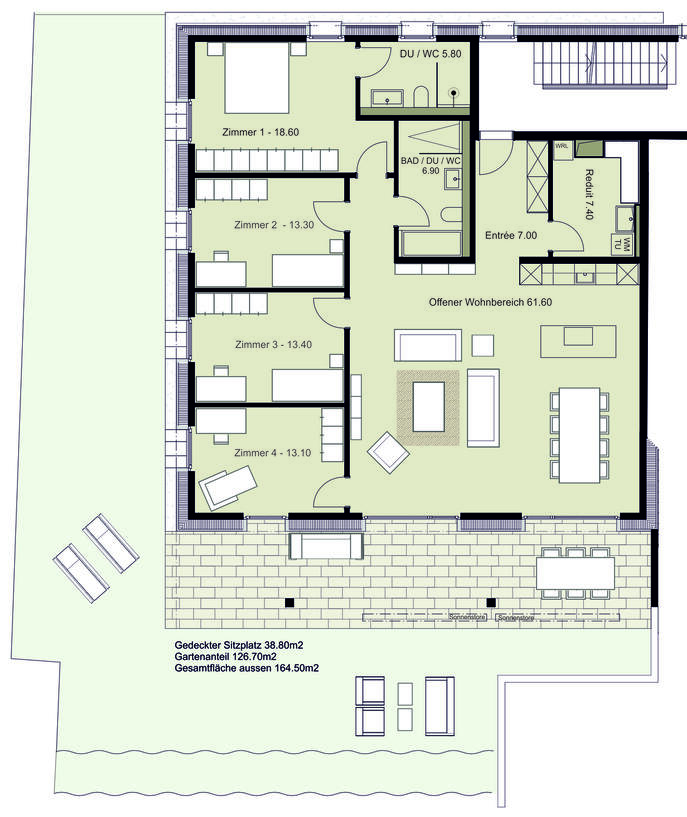 Grundriss Gartenwohnung B2